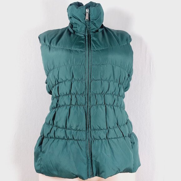 MICHAEL Michael Kors Women's Dark Emerald Hooded Full-Zip Puffer Vest Size L - Picture 2 of 10